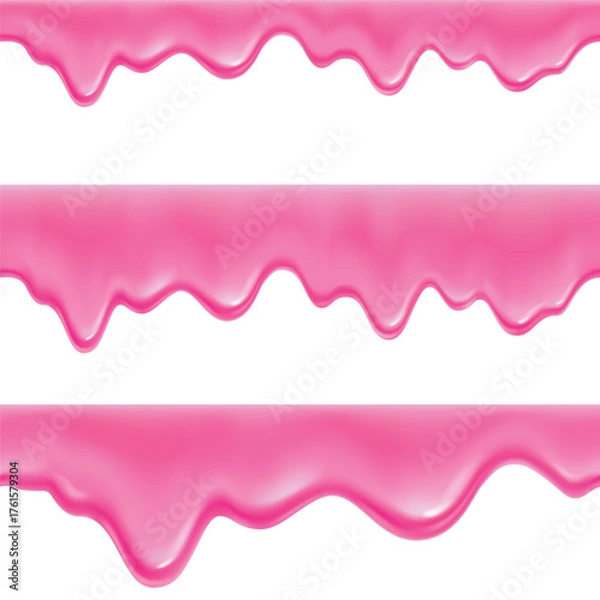 Obraz Milk Pink chocolate drips background Vector