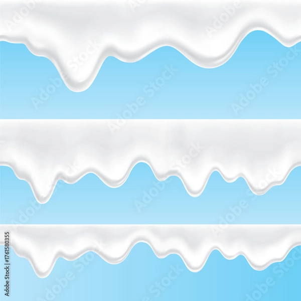 Obraz background banner melted milk Set