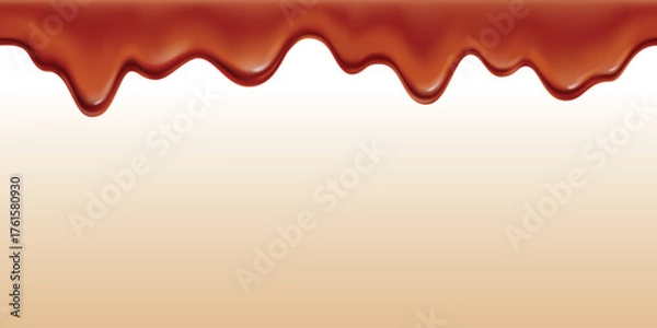 Obraz Milk chocolate drips background Vector