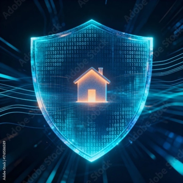 Fototapeta Shielded Home Secure Digital Protection for Modern Living Spaces