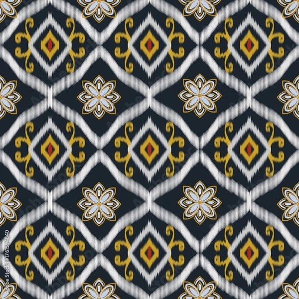 Obraz Ikat style fabric pattern 
