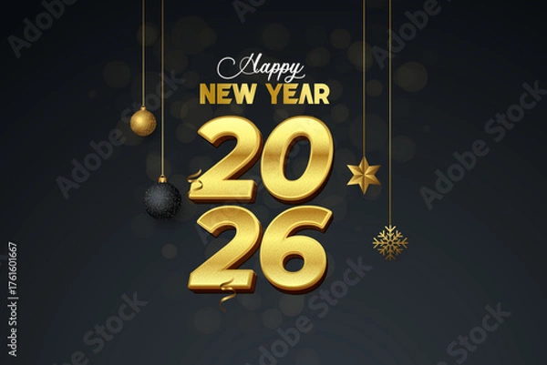 Fototapeta Happy New Year 2025 3D Style Card Design