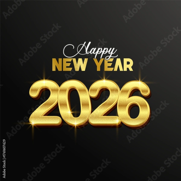 Fototapeta Happy New Year 2025 3D Style Card Design