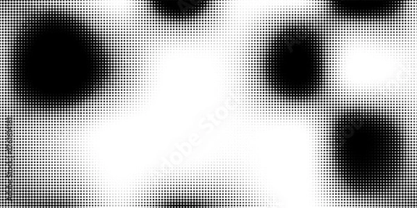 Fototapeta grunge Halftone white and black dots pattern and black gradient grunge texture background. Dotted line comic sport style vector illustration