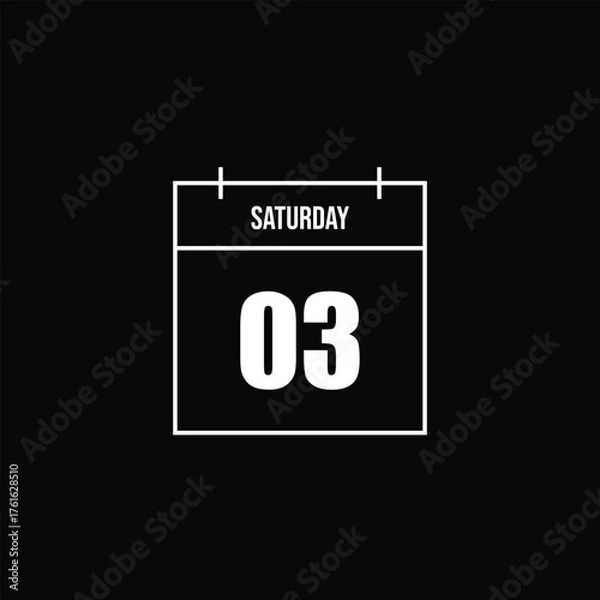 Obraz Saturday 03 Calendar Icon