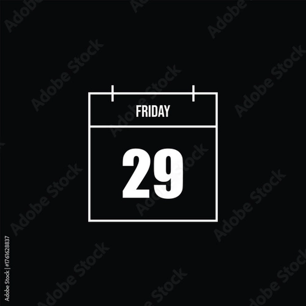 Obraz Friday 29th Calendar Icon