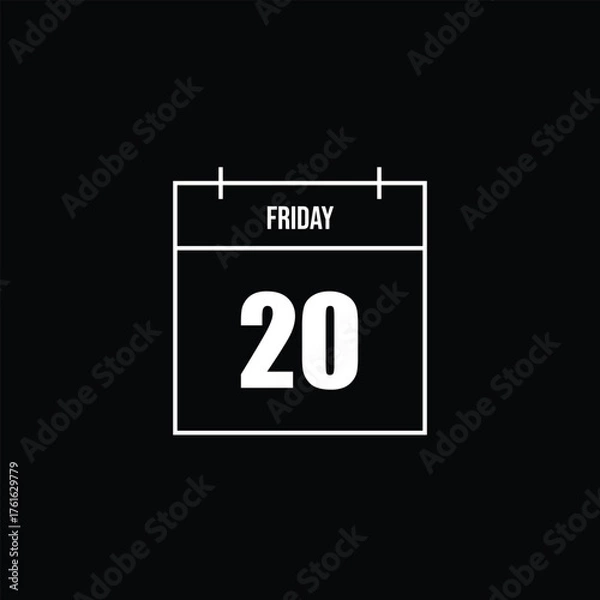 Fototapeta Friday 20th Calendar