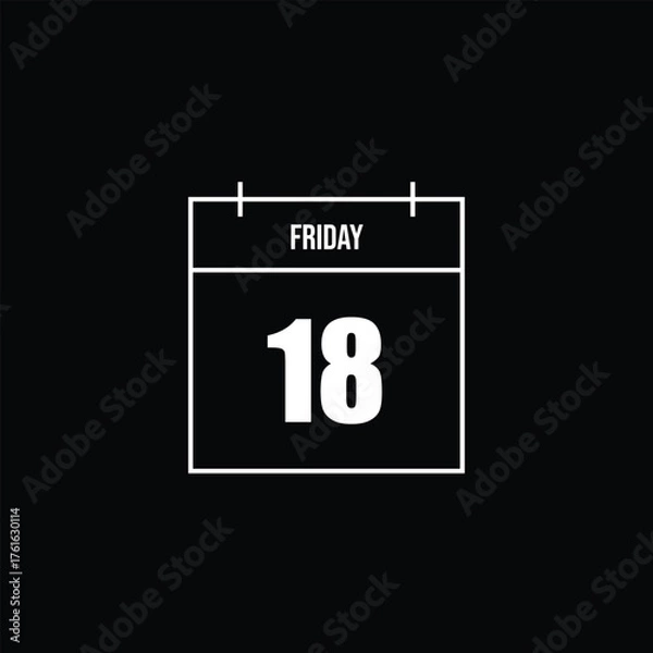 Fototapeta Friday 18th Calendar