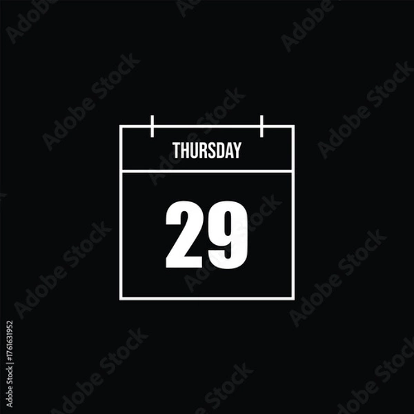 Fototapeta Calendar Date Thursday 29