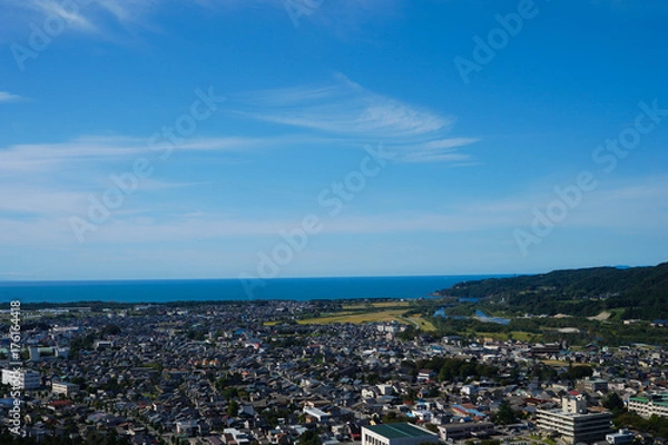 Fototapeta 新潟県村上市臥牛山からの眺望