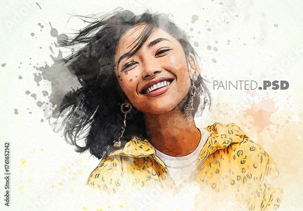 Obraz Wate rcolor portrait effect