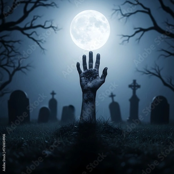 Fototapeta A carved jack-o'-lantern with a menacing face glowing with an orange light from within, set against a white background.