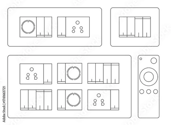 Obraz Modern switch board wireframe with multiple set of variety!