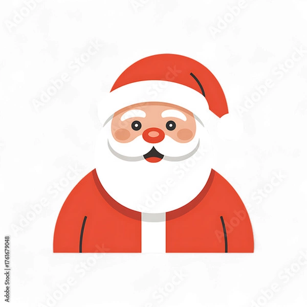 Fototapeta Illustration of santa claus with a red hat and coat isolated on transparent background, perfect for christmas transparent background