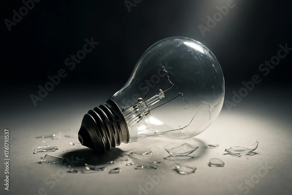 Obraz light bulb on black background