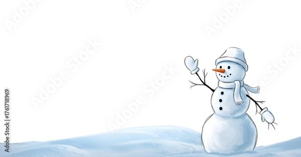 Fototapeta snowman on the snow