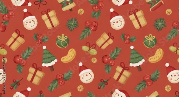 Obraz Seamless pattern with christmas trees
