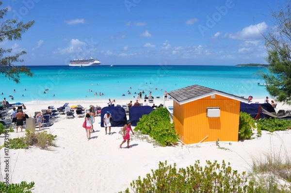 Obraz Beach in Half Moon Cay, Bahamas