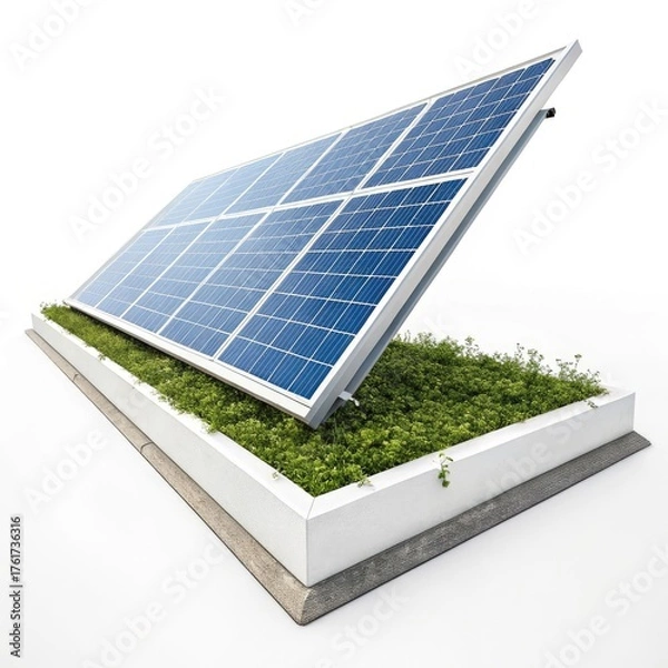Obraz solar panels on white background