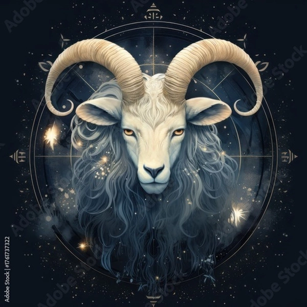 Obraz illustration of New Moon in Capricorn --v 5.2 Job ID: 2d1fd8cf-10cb-446c-9d1f-fcadfa80a02a