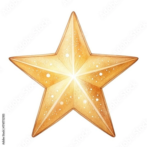 Obraz golden star on white background