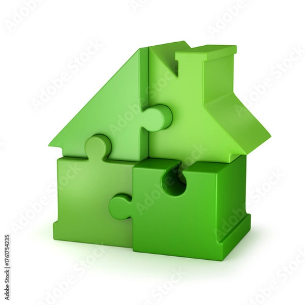Fototapeta green puzzle house