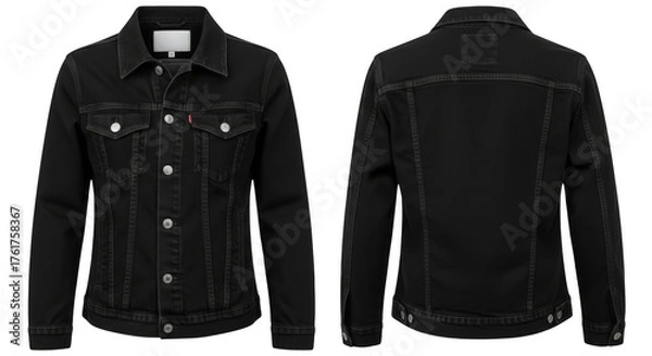 Obraz Black denim jacket front  back
