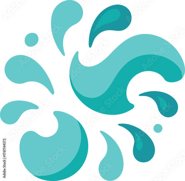 Fototapeta water splash vector illustration