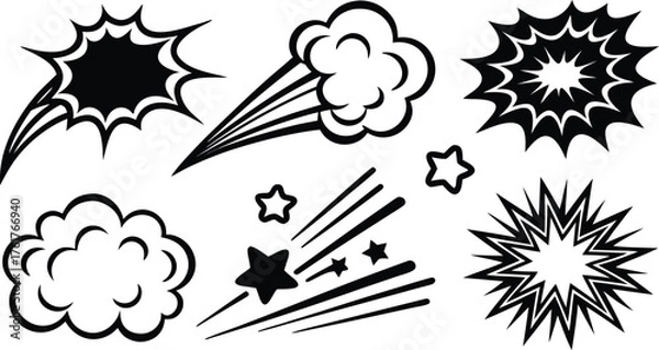 Fototapeta Comic Book Explosion and Burst Elements