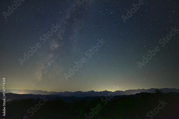 Obraz 北アルプスと天の川