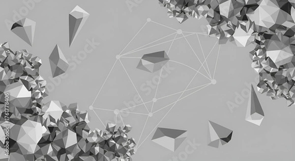 Fototapeta Abstract polygonal geometric background low poly design vector illustration wallpaper concept art render