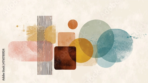 Fototapeta Adobe Illustrator Artwork, Minimalist vector art, simple shapes