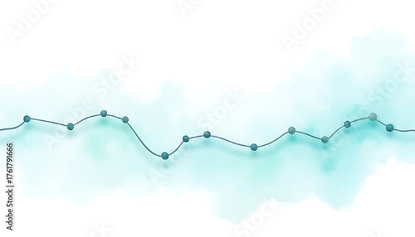 Obraz Wavy line with beads, isolated on white background