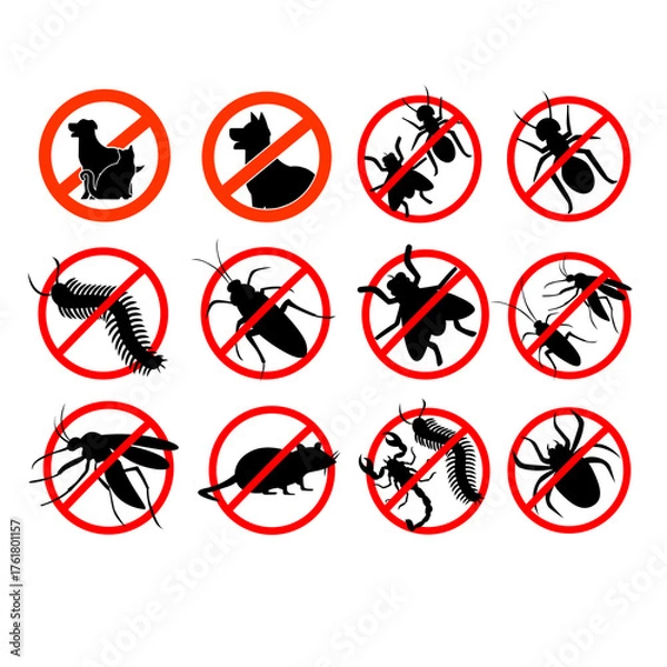Fototapeta No animals symbol, No animals Sign, Animal No Allowed