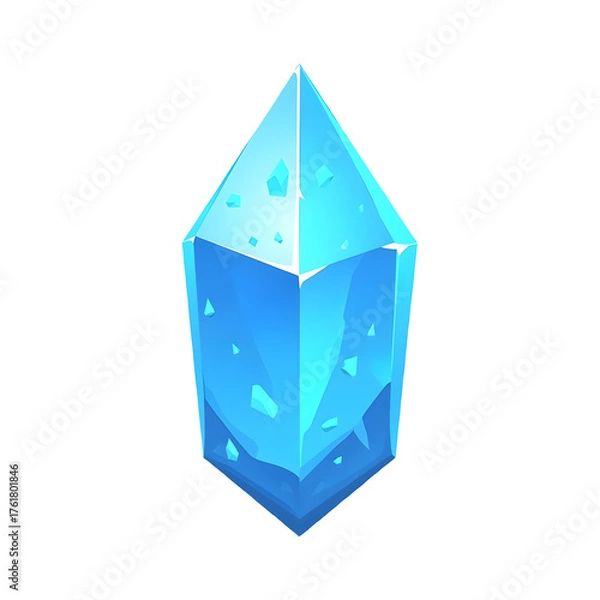 Obraz Blue Glowing Crystal Shard Icon