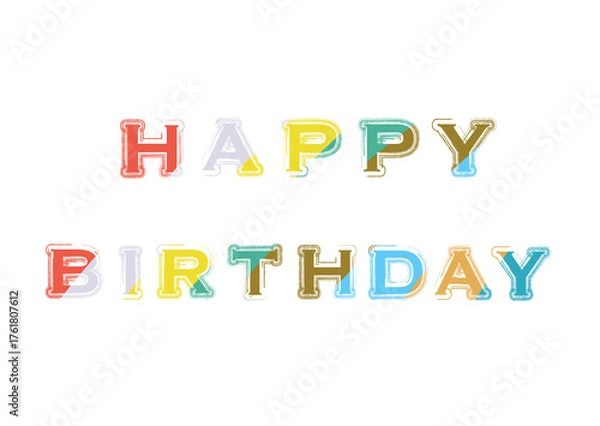 Obraz Colorful Happy Birthday Title Logo