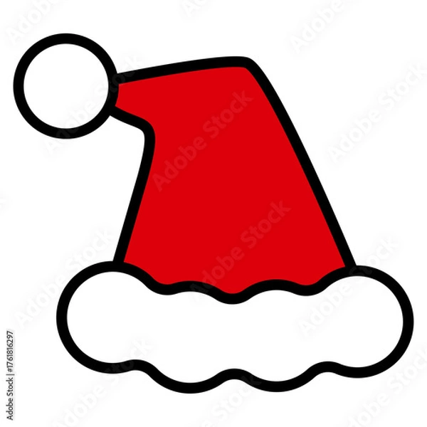 Obraz サンタ帽のアイコンイラスト
