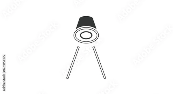 Fototapeta Minimalist Spotlight Icon with Downward Light Beams.
