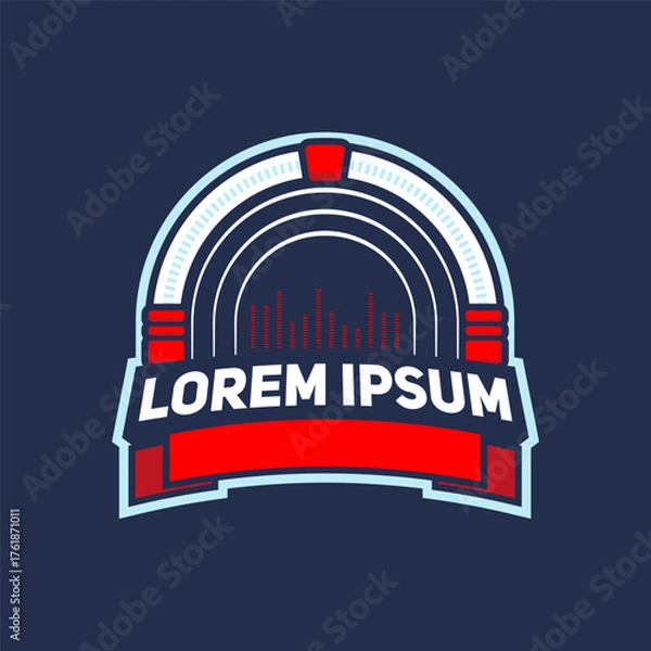 Fototapeta Retro Jukebox Audio Logo Badge