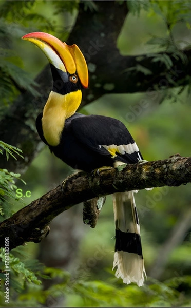 Obraz Great Hornbill with Distinctive Casque 