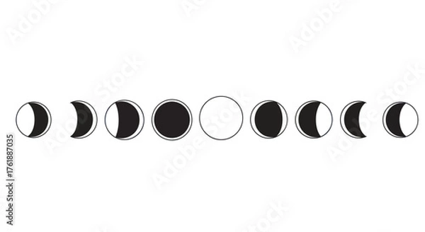 Fototapeta Celestial Cycle: A Visual Representation of Lunar Phases.