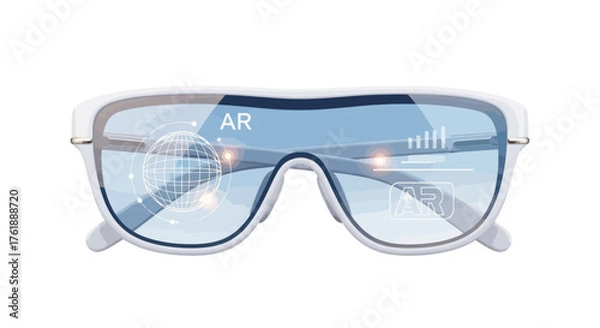 Fototapeta Futuristic Augmented Reality Smart Glasses with Display.