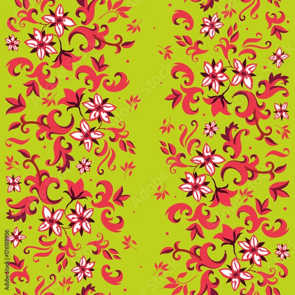 Fototapeta floral textile seamless vector pattern