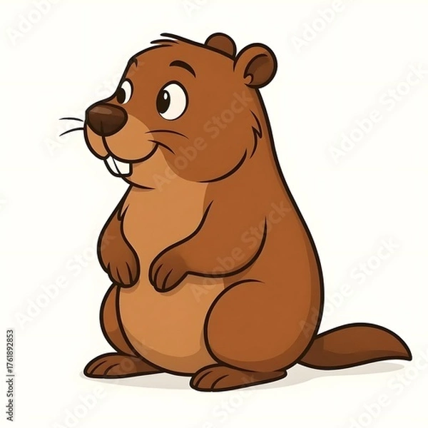 Obraz 마멋, 좌측면, 애니메이션 아트, jpeg (Marmot, left side view, animation art, jpeg)