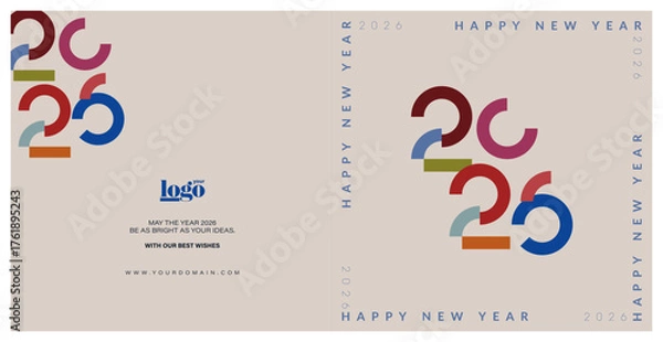 Obraz 2026 logo vector design. Christmas backrounnd.