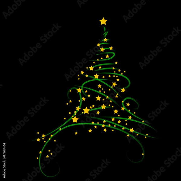 Fototapeta Christmas background, tree - vector illustration
