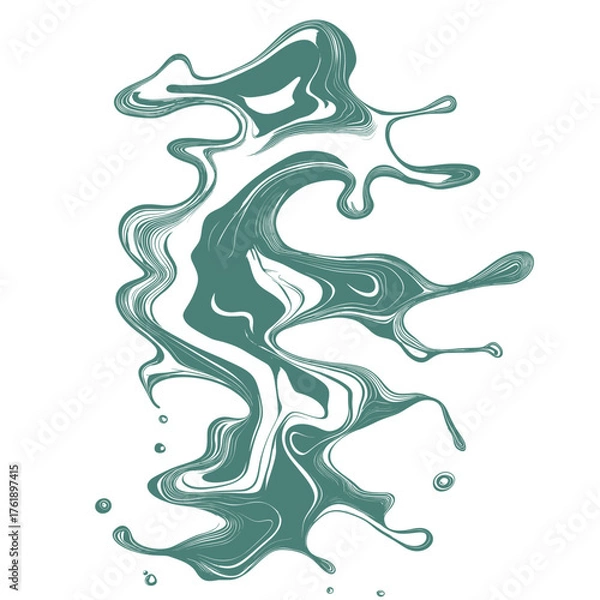 Fototapeta minimal line art vector illustration of layered abstract splash with fluid movement
