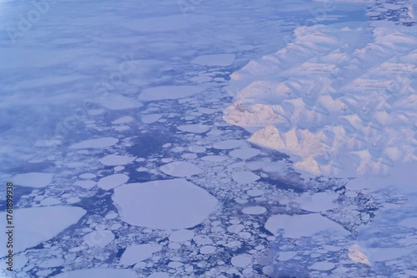 Obraz 圧巻グリーンランド　フィヨルド、流氷