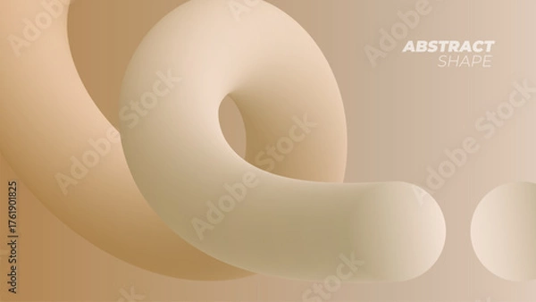 Fototapeta Gradient blend line. Abstract background with soft color 3d curved shape for creative graphic design. Vector illustration.