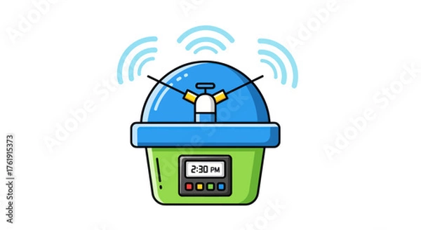 Obraz Colorful Wireless Smart Home Hub Device with Antenna and Digital Display.